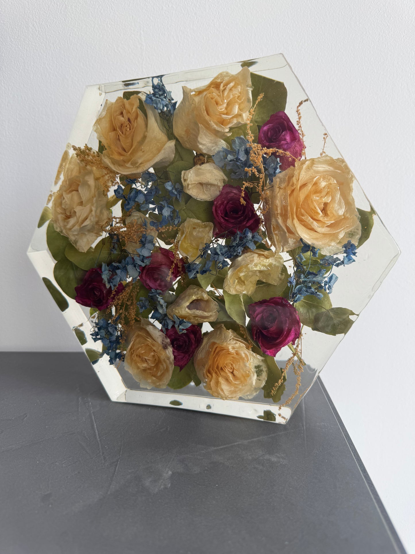 Esagono Grande – Bouquet Eterno 33 cm ♡
