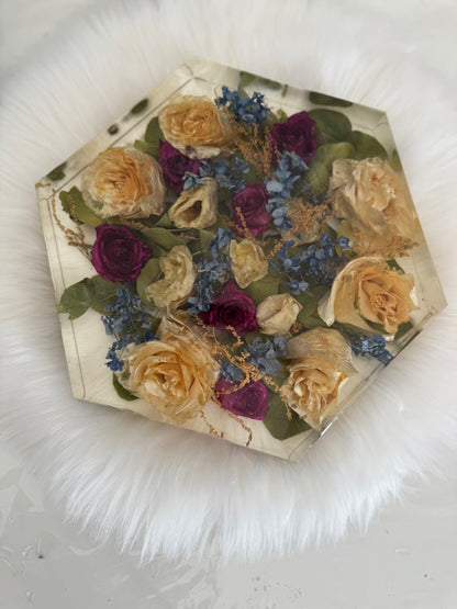 Esagono Grande – Bouquet Eterno 33 cm ♡